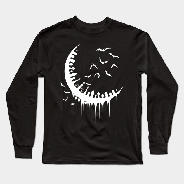 Graveyard Moon Long Sleeve T-Shirt by RavenWake